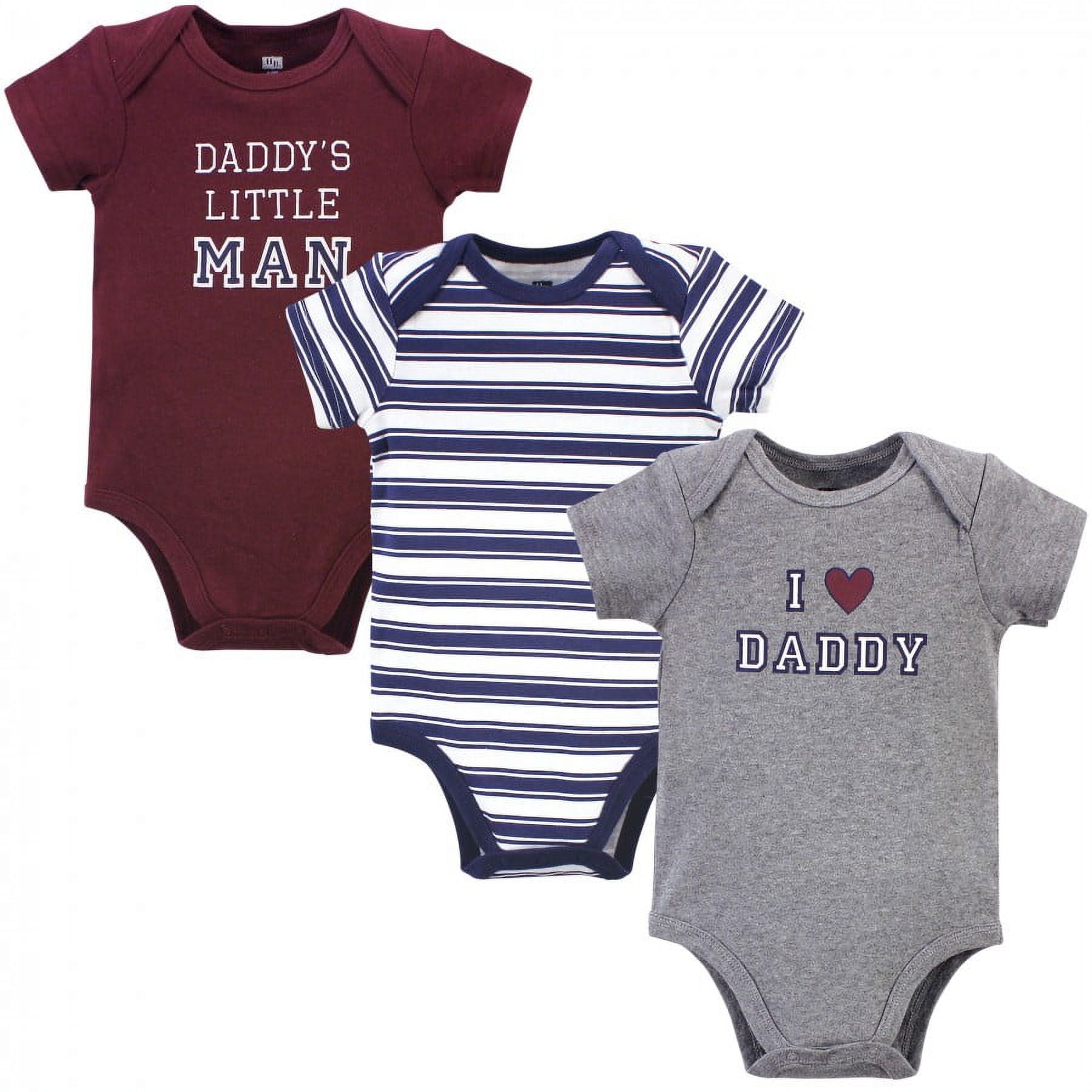Hudson Baby Infant Boy Cotton Bodysuits 3pk, Boy Daddy, 18-24 Months