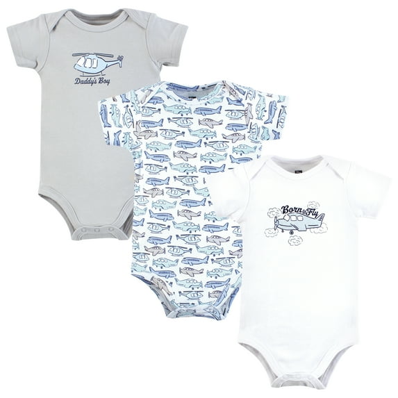 Hudson Baby Infant Boy Cotton Bodysuits, Born To Fly, Newborn