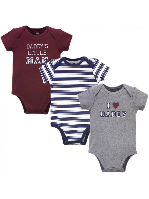 Infant Boy Cotton Bodysuits, Boy Daddy 3-Pack, Newborn