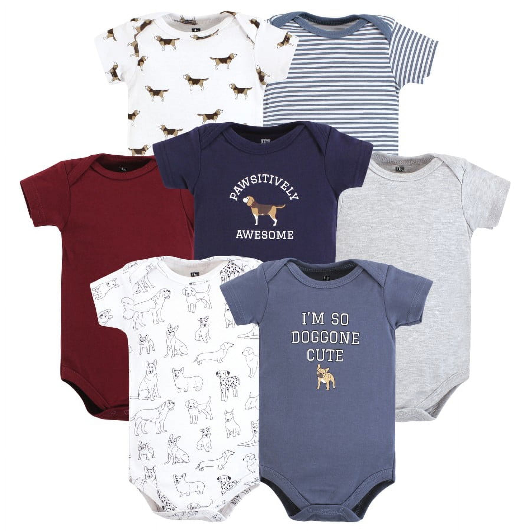 Hudson Baby Infant Boy Cotton Bodysuits, Boy Dogs, 9-12 Months