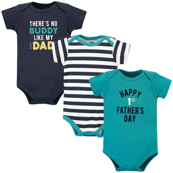 Hudson Baby Infant Boy Cotton Bodysuits, Boy Fathers Day, 9-12 Months