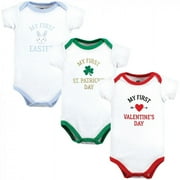 Hudson Baby Infant Boy Cotton Bodysuits, Boy First Valentine Easter, 3-6 Months