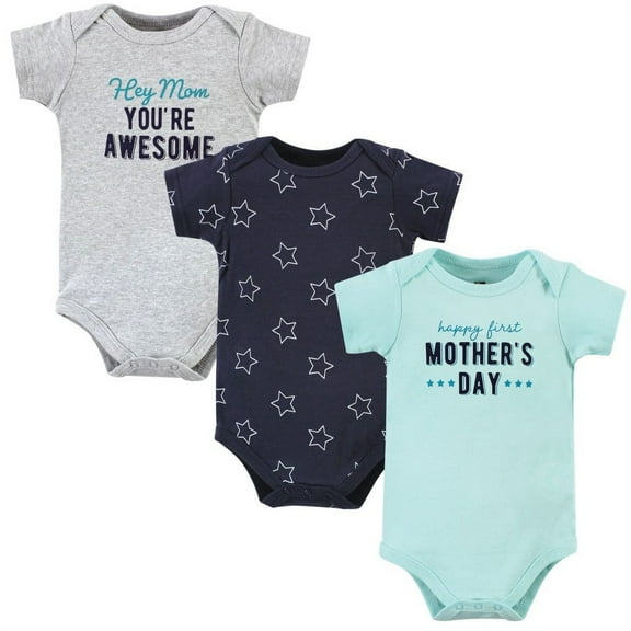 Hudson Baby Infant Boy Cotton Bodysuits, Boy Mothers Day, 9-12 Months
