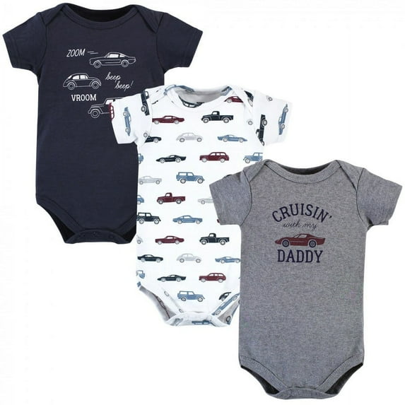 Hudson Baby Infant Boy Cotton Bodysuits, Cars, 6-9 Months