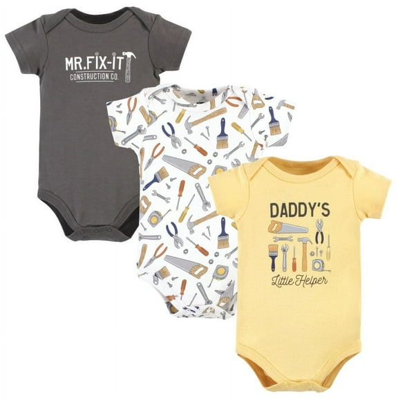 Hudson Baby Infant Boy Cotton Bodysuits, Construction Work, Newborn