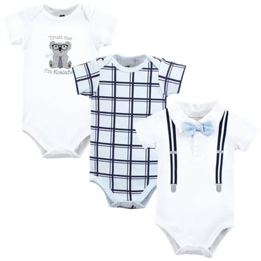 Hudson Baby Infant Boy Cotton Bodysuits, Koalafied Polo, 0-3 Months