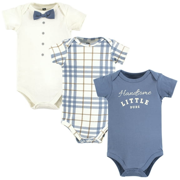 Hudson Baby Infant Boy Cotton Bodysuits, Little Dude, 12-18 Months