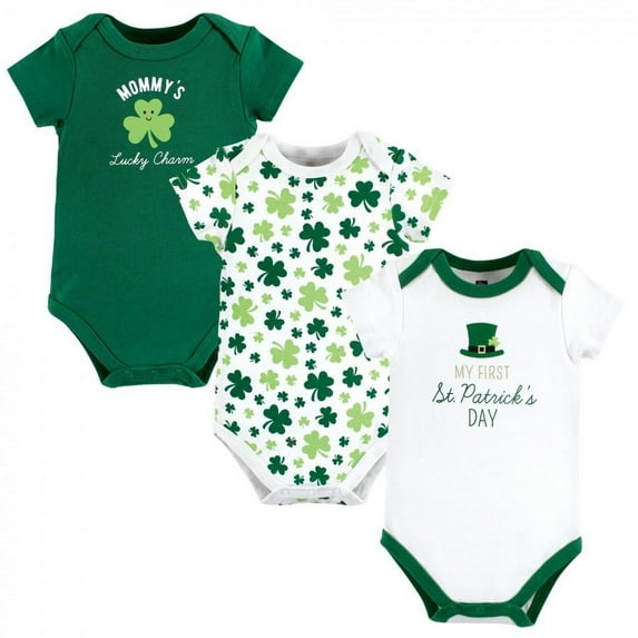 Hudson Baby Infant Boy Cotton Bodysuits, Lucky Charm, 6-9 Months
