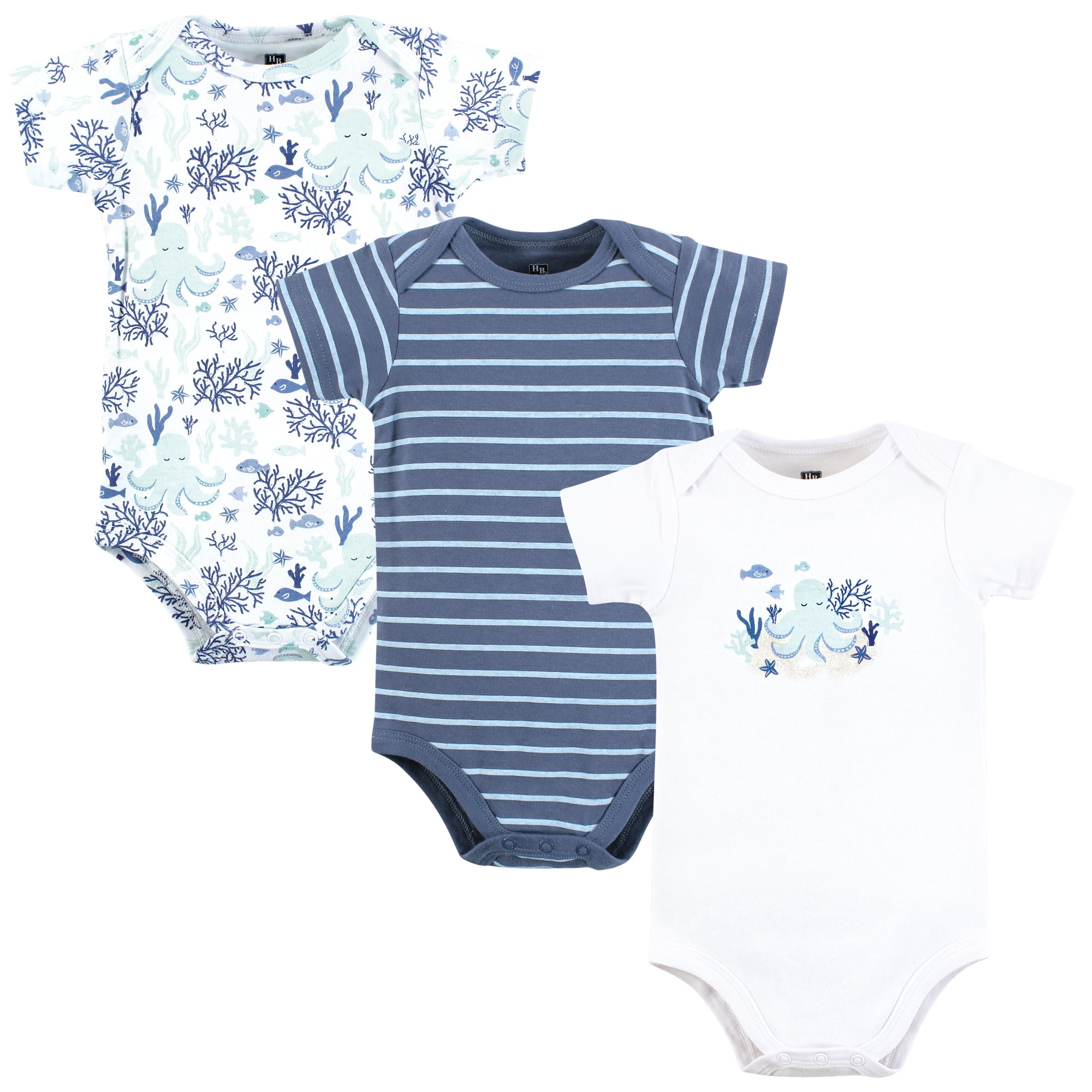 Hudson Baby Infant Boy Cotton Bodysuits, Mint Octopus, 18-24 Months