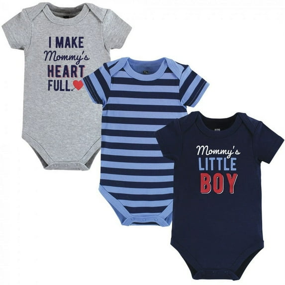 Hudson Baby Infant Boy Cotton Bodysuits, Mommys Little Boy, 9-12 Months
