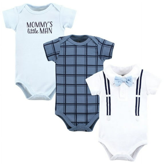 Hudson Baby Infant Boy Cotton Bodysuits, Mommys Little Man Polo, 18-24 Months