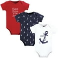 thumbnail image 1 of Hudson Baby Infant Boy Cotton Bodysuits, Nautical Anchor, 0-3 Months, 1 of 5