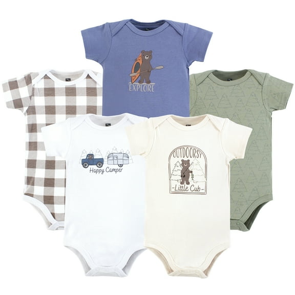 Hudson Baby Infant Boy Cotton Bodysuits, Outdoorsy Cub, Preemie