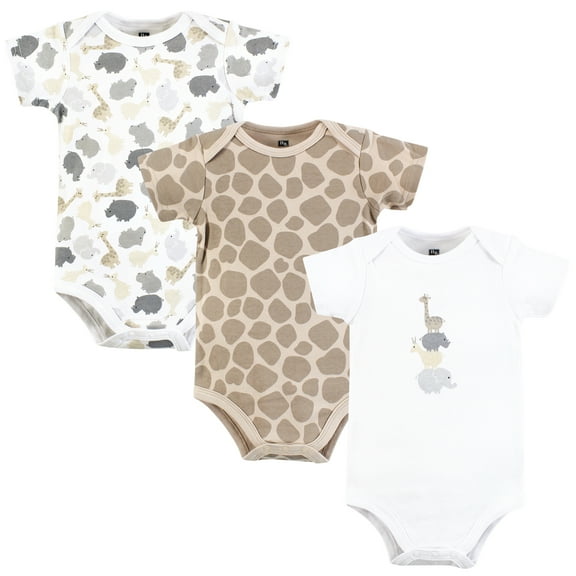 Hudson Baby Infant Boy Cotton Bodysuits, Safari Friends, Newborn