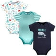 thumbnail image 1 of Hudson Baby Infant Boy Cotton Bodysuits, Sea Characters, 0-3 Months, 1 of 5