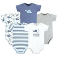 thumbnail image 1 of Hudson Baby Infant Boy Cotton Bodysuits, Sea Friends, 12-18 Months, 1 of 3
