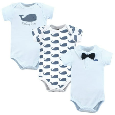 Hudson Baby Infant Boy Cotton Bodysuits, Whaley Cute Polo, 0-3 Months