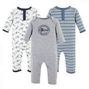 HUDSON BABY Infant Boy Cotton Coveralls, Christmasaurus, 0-3 Months