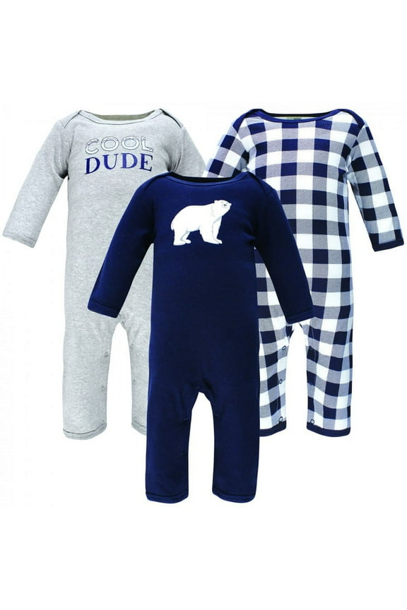 Infant Boy Cotton Coveralls, Polar Bear, 0-3 Months