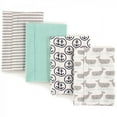 thumbnail image 1 of Hudson Baby Infant Boy Cotton Flannel Burp Cloths 4pk, Gray Whale, One Size, 1 of 5