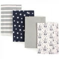 thumbnail image 1 of Hudson Baby Infant Boy Cotton Flannel Burp Cloths 4pk, Rocket Ship, One Size, 1 of 4