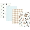 thumbnail image 1 of Hudson Baby Infant Boy Cotton Flannel Burp Cloths, Boy Woodland Pals 4-Pack, One Size, 1 of 6
