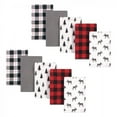 thumbnail image 1 of Hudson Baby Infant Boy Cotton Flannel Burp Cloths, Plaid Moose, One Size, 1 of 2