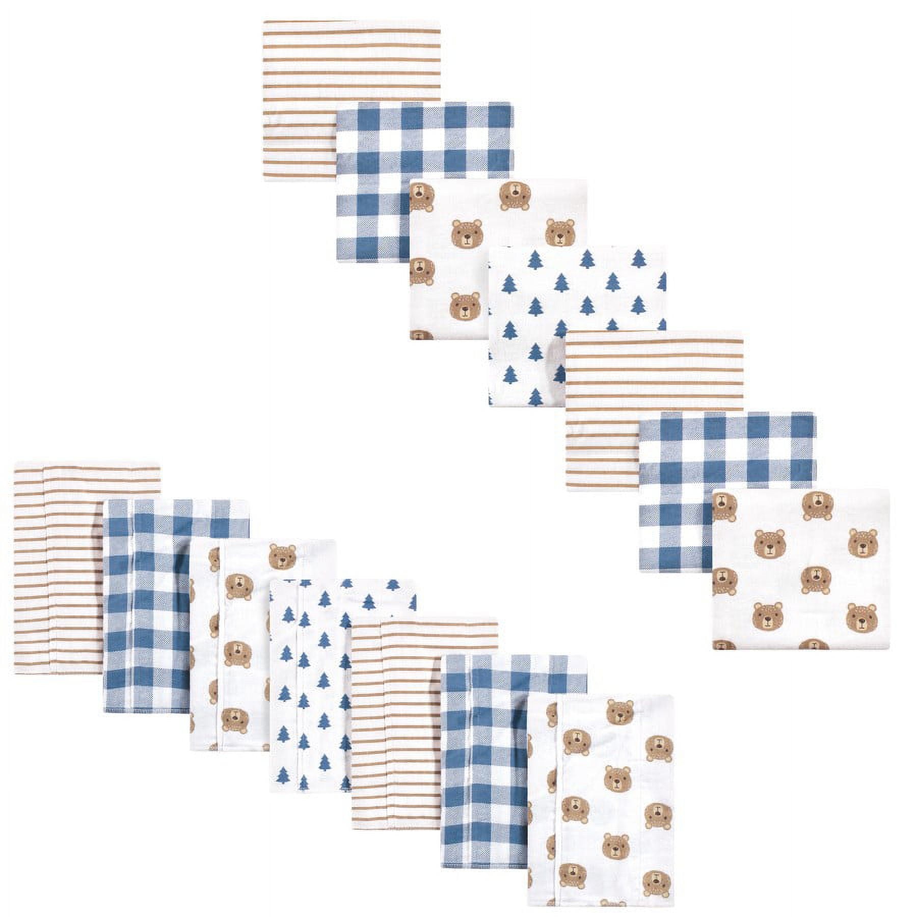 Hudson Baby Boy Little Bear Flannel Baby Blankets (14 Count)