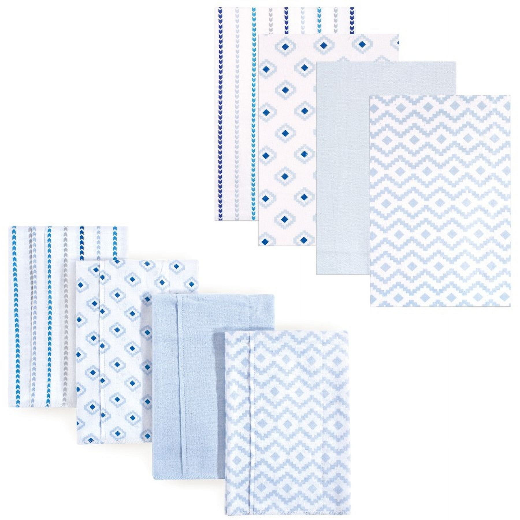 Hudson Baby Infant Boy Cotton Flannel Burp Cloths and Receiving Blankets, 8-Piece, Boy Modern, One Size