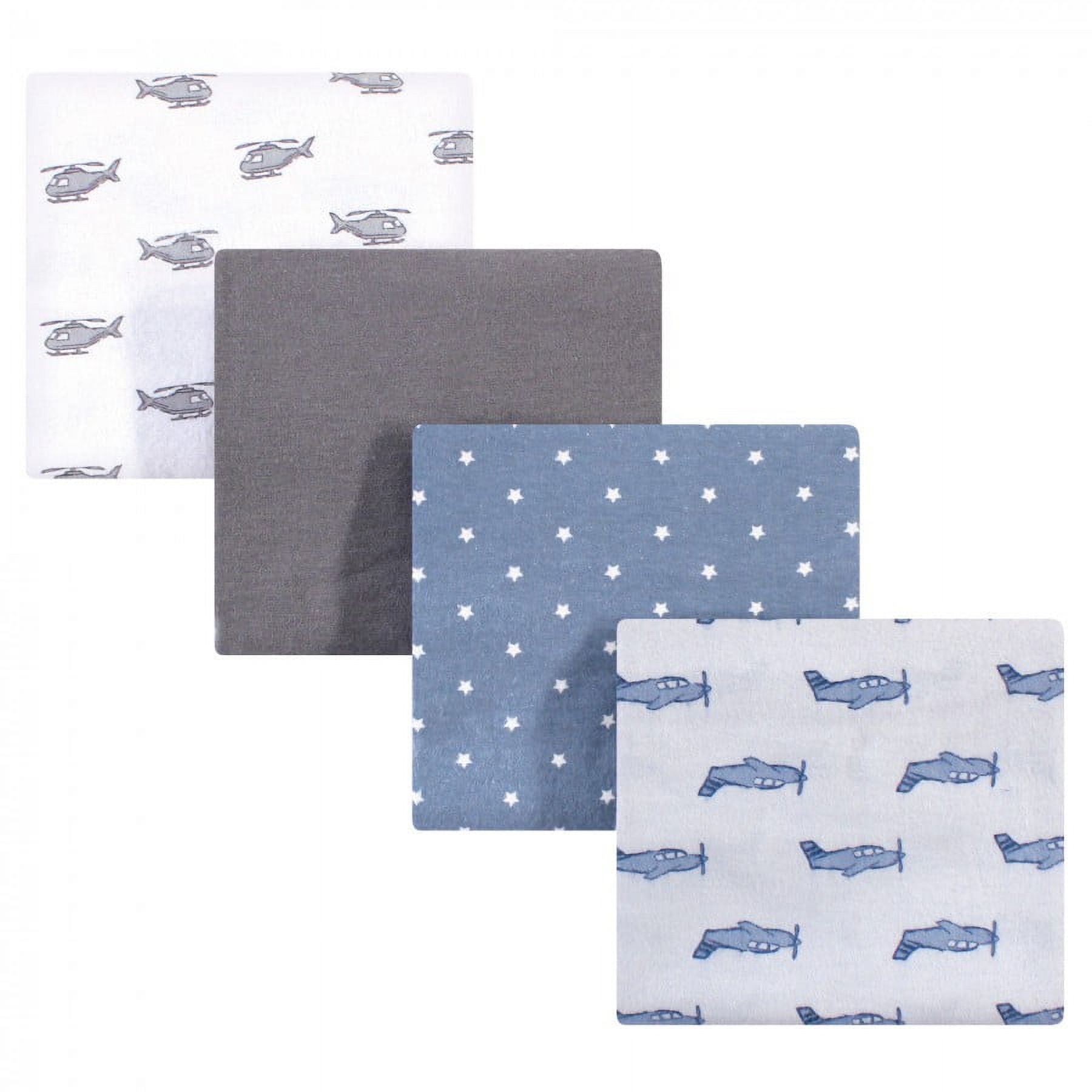 Hudson Baby Unisex Cotton Flannel Receiving Blankets Bundle, Vintage Cars Print, 30x36 Inches