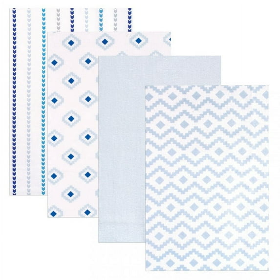 Hudson Baby Infant Boy Cotton Flannel Receiving Blankets, Boy Modern, One Size