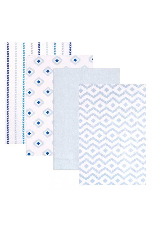 Unisex Baby Cotton Poly Flannel Receiving Blankets, Boy Modern, One Size