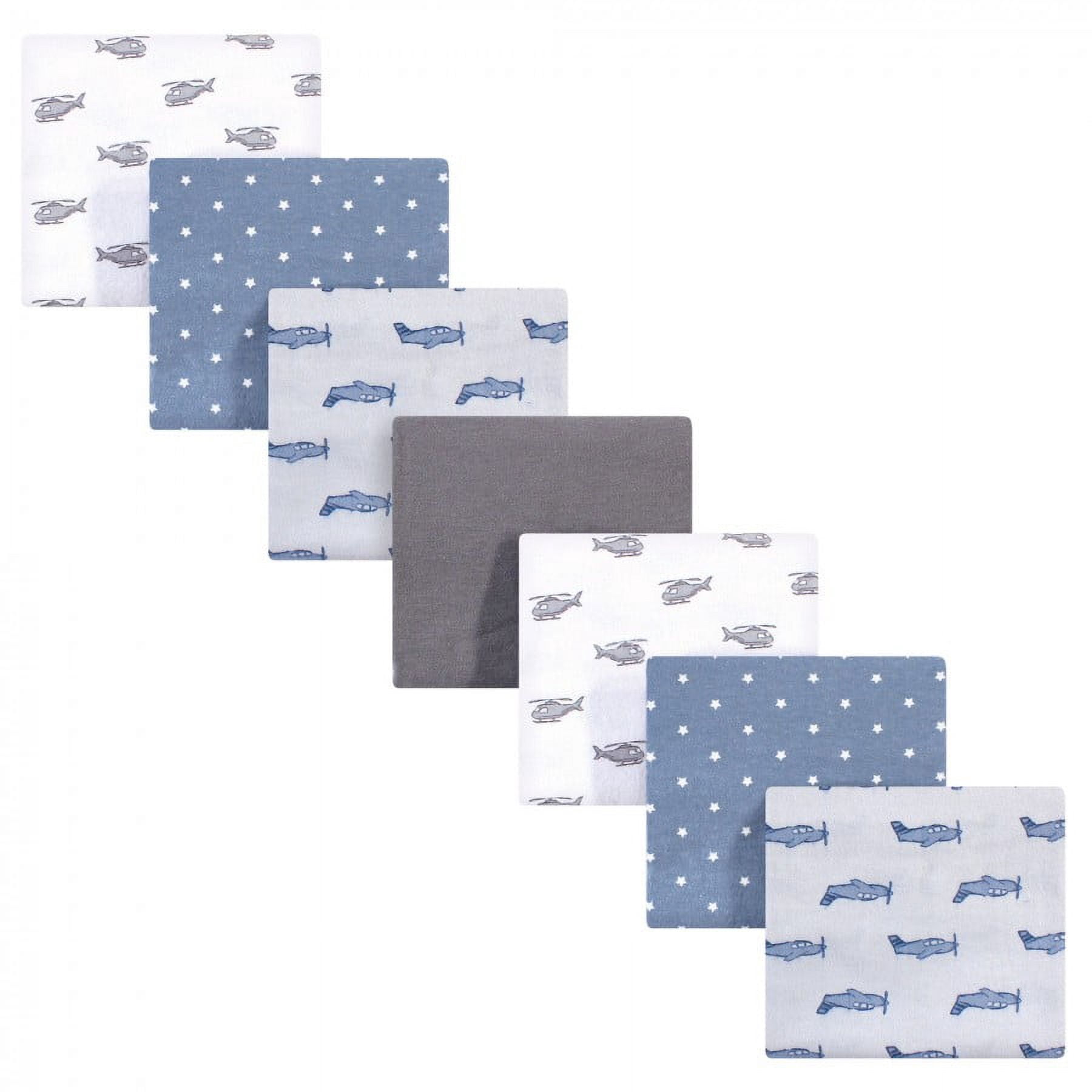 Hudson Baby Unisex Baby Cotton Poly Flannel Receiving Blankets Bundle, Airplanes Helicopters, One Size