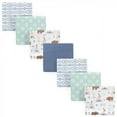 thumbnail image 1 of Hudson Baby Infant Boy Cotton Flannel Receiving Blankets Bundle, Blue Woodland, One Size, 1 of 2