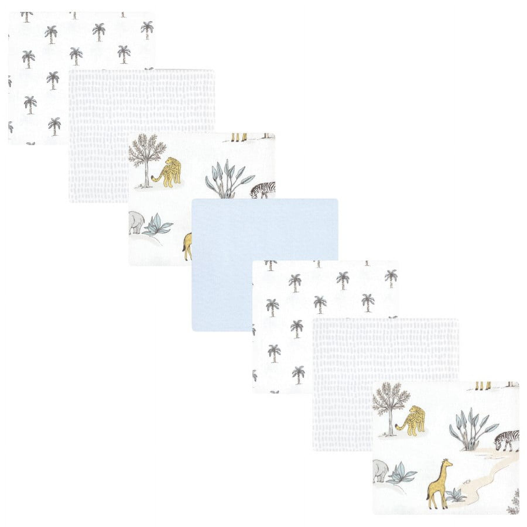 Hudson Baby Infant Boy Cotton Flannel Receiving Blankets Bundle, Boy Safari World, One Size