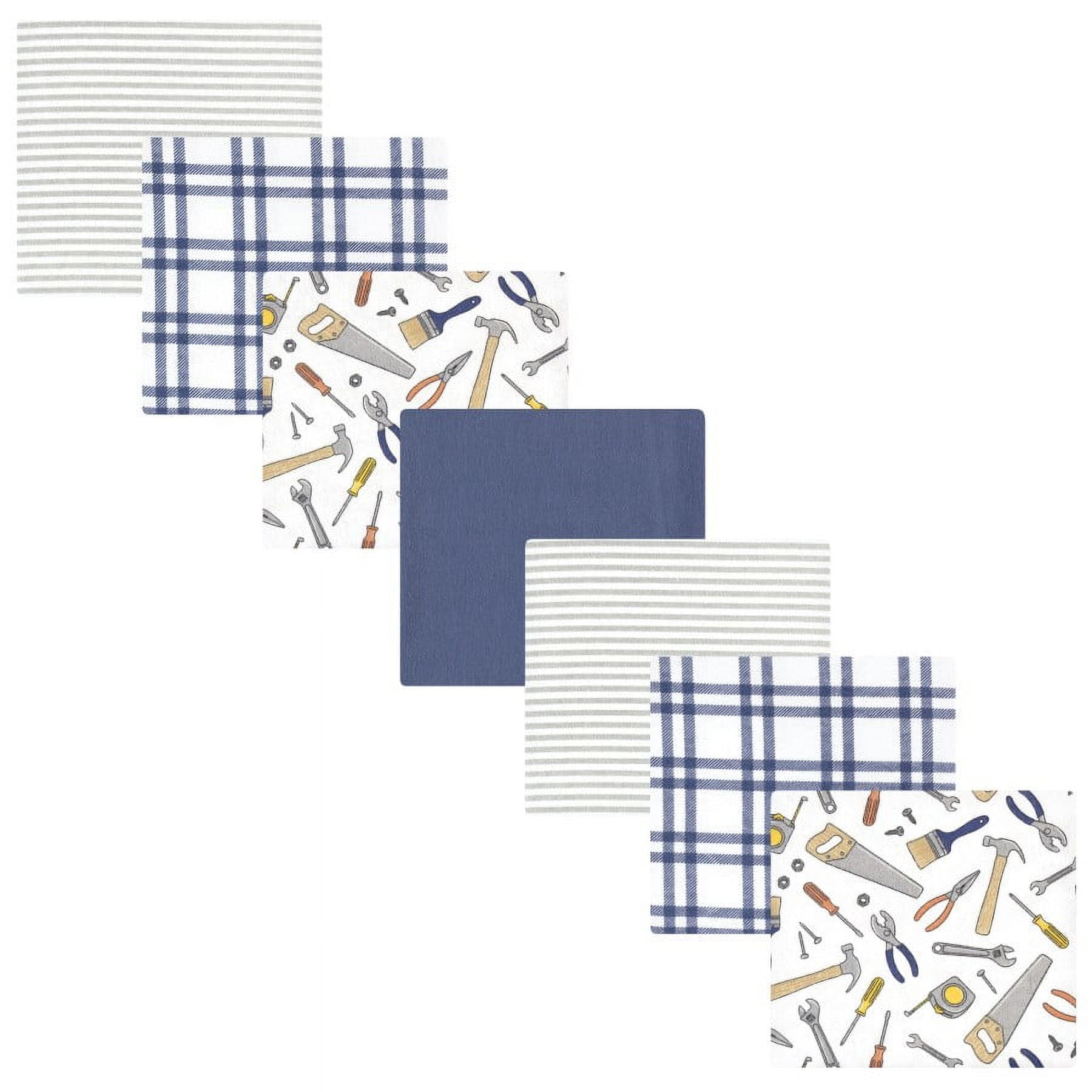 Hudson Baby Infant Boy Cotton Flannel Receiving Blankets Bundle, Construction Work, One Size