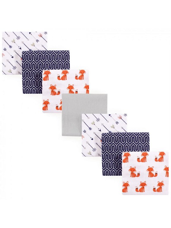 Unisex Baby Cotton Poly Flannel Receiving Blankets Bundle, Foxes, One Size