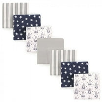 Hudson Baby Infant Boy Cotton Flannel Receiving Blankets Bundle, Rocket Ship, One Size