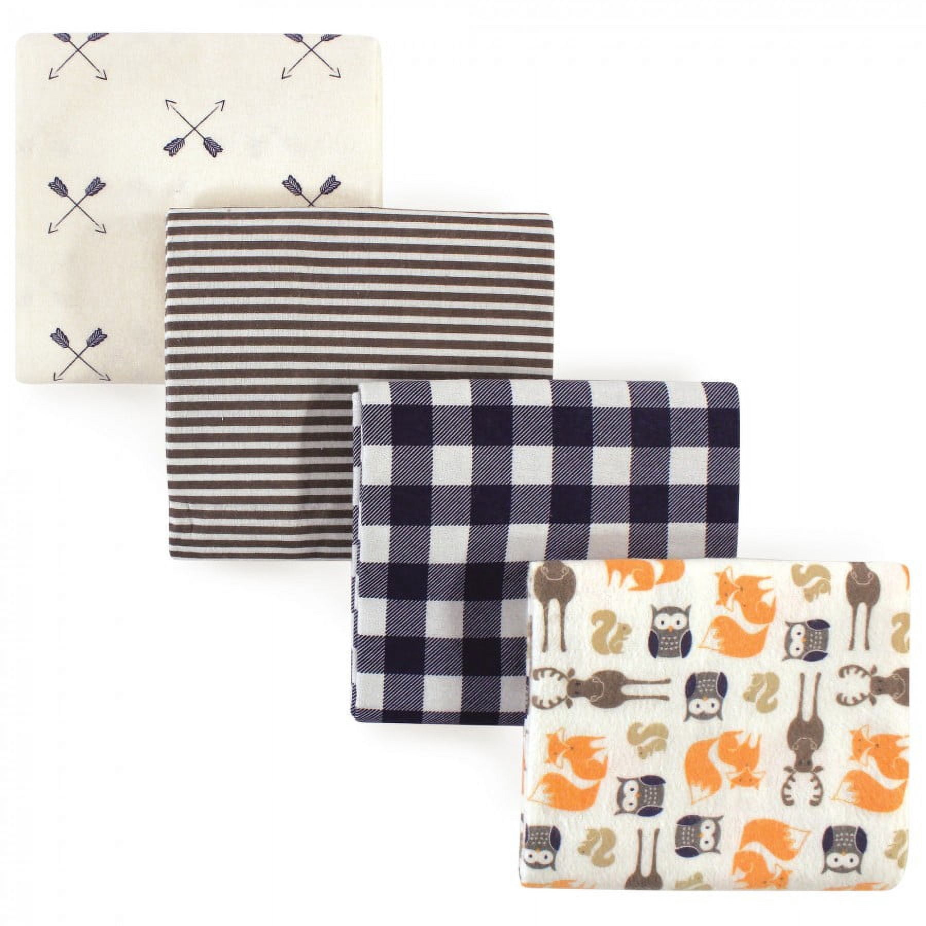Hudson Baby Unisex Baby Cotton Poly Flannel Receiving Blankets, Forest, One Size