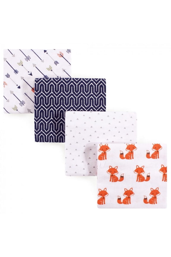 Infant Boy Cotton Flannel Receiving Blankets, Foxes, One Size