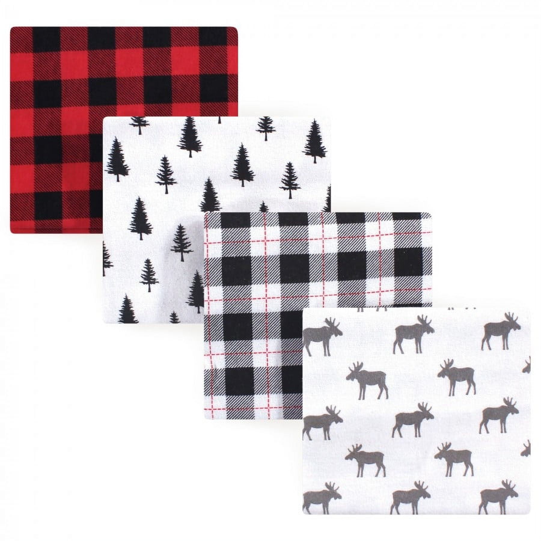 Hudson Baby Unisex Baby Cotton Poly Flannel Receiving Blankets, Moose, One Size