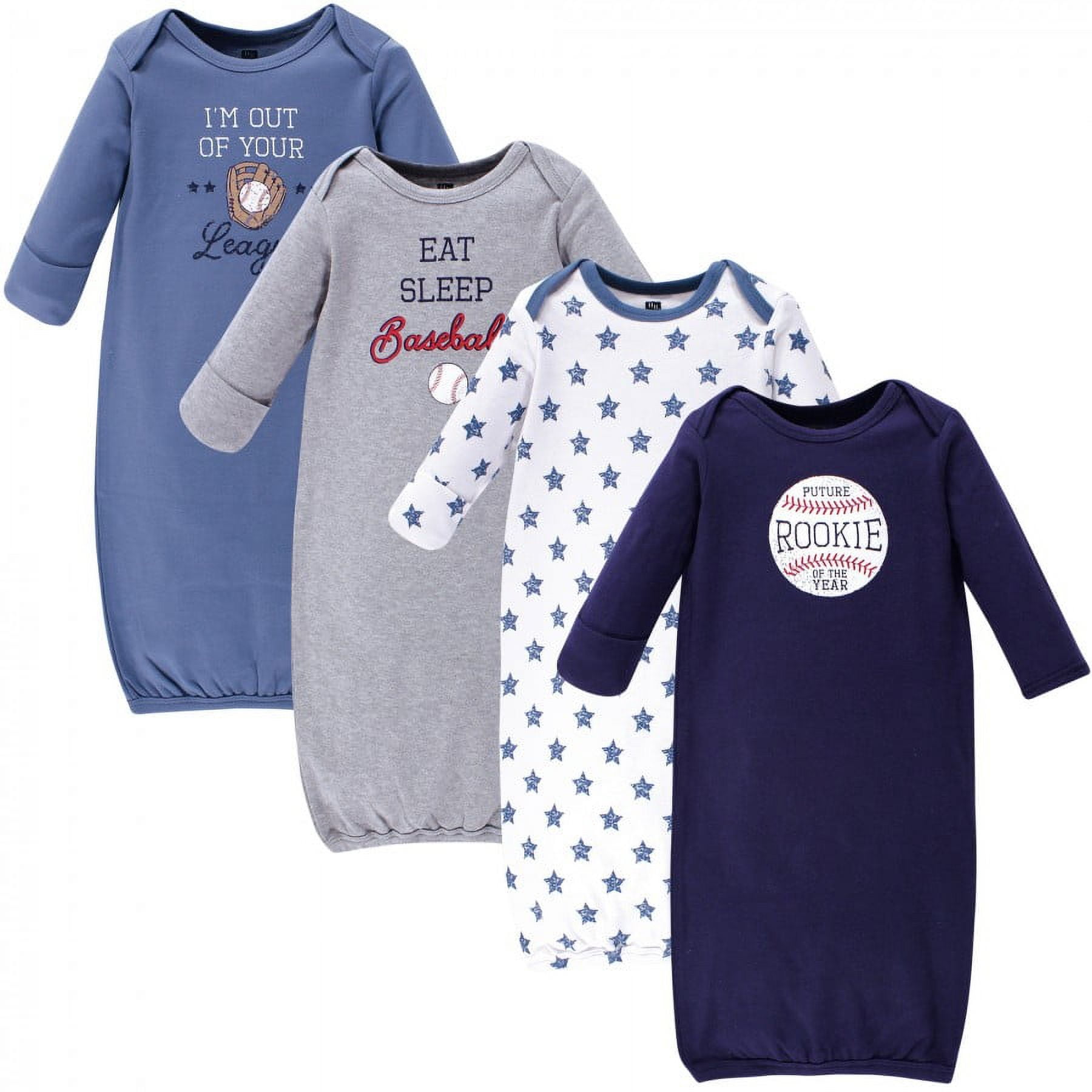 Hudson Baby Infant Boy Cotton Gowns Baseball Preemie Newborn Walmart