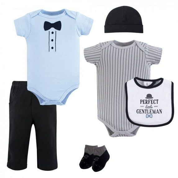 Hudson Baby Infant Boy Cotton Layette Set, Little Gentleman, 6-9 Months