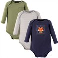 thumbnail image 1 of Hudson Baby Infant Boy Cotton Long-Sleeve Bodysuits 3pk, Fox, 0-3 Months, 1 of 2