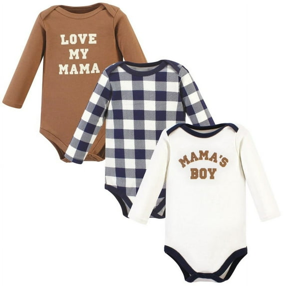 Hudson Baby Cotton Long-Sleeve Bodysuits, 3- Pack, Newborn- 24 Months