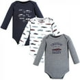 thumbnail image 1 of Hudson Baby Infant Boy Cotton Long-Sleeve Bodysuits, Cars 3-Pack, 6-9 Months, 1 of 5