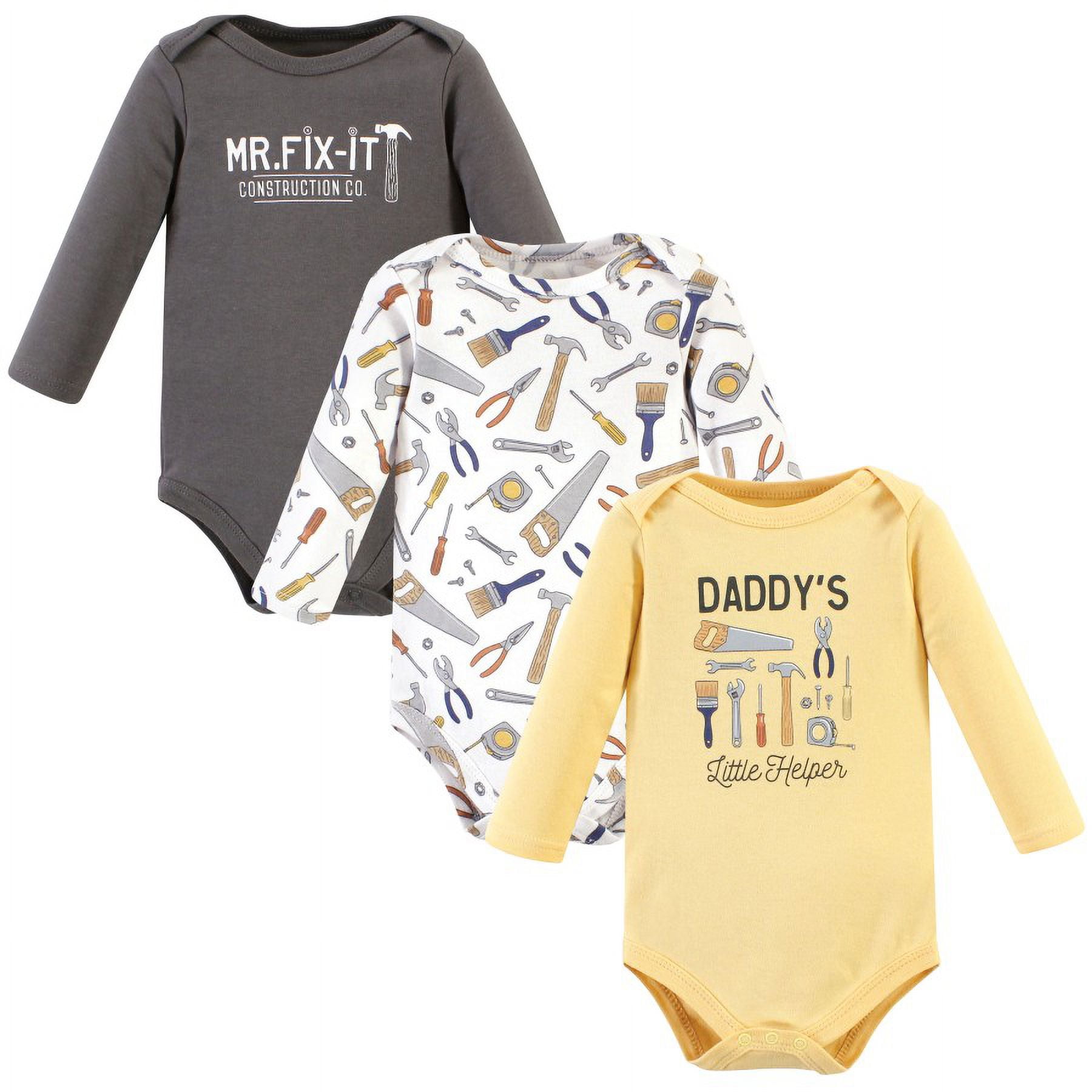 Hudson Baby Cotton Long-Sleeve Bodysuits, 3- Pack, Newborn- 24 Months