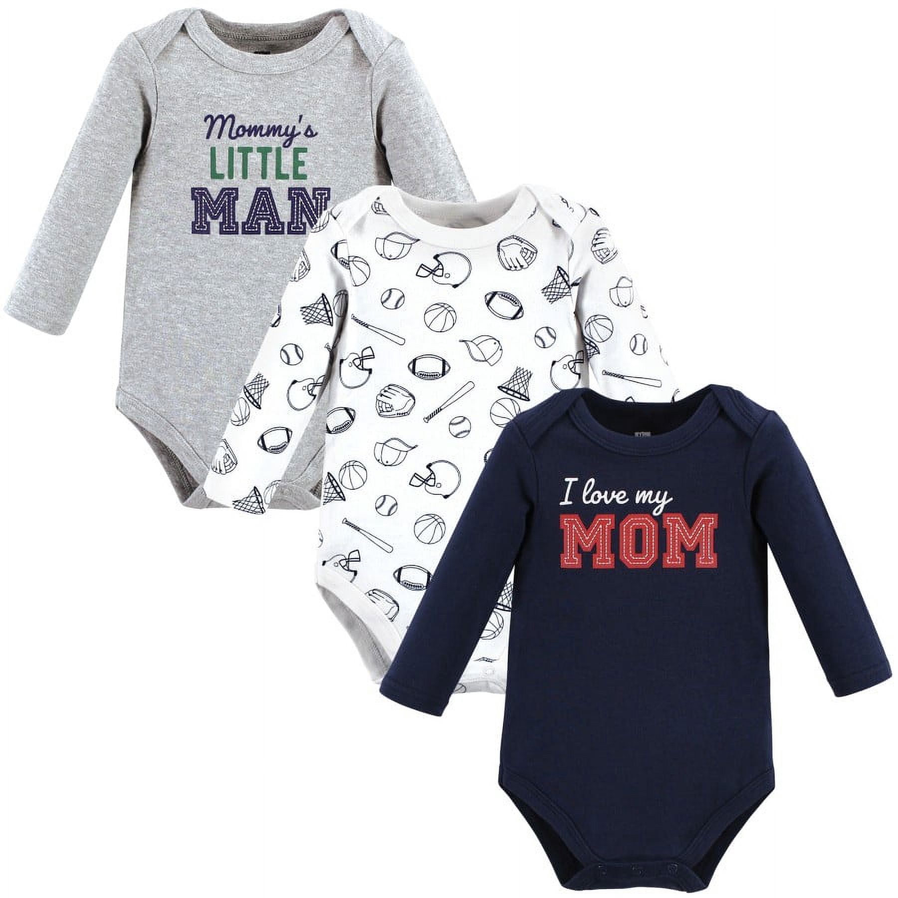 Hudson Baby Cotton Long-Sleeve Bodysuits, 3- Pack, Newborn- 24 Months