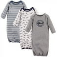 thumbnail image 1 of Hudson Baby Infant Boy Cotton Long-Sleeve Gowns 3pk, Aviation, 0-6 Months, 1 of 2