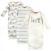 Hudson Baby Infant Boy Cotton Long-Sleeve Gowns 3pk, Royal Safari, 0-6 Months